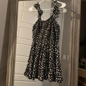 Black with flowers dress